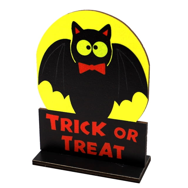 Decoración de Madera Advancent Festival de calabaza de Halloween Signo decorativo Placas Accesorios Suministros para manualidades con soporte Kits de decoración para fiestas Tipo 8