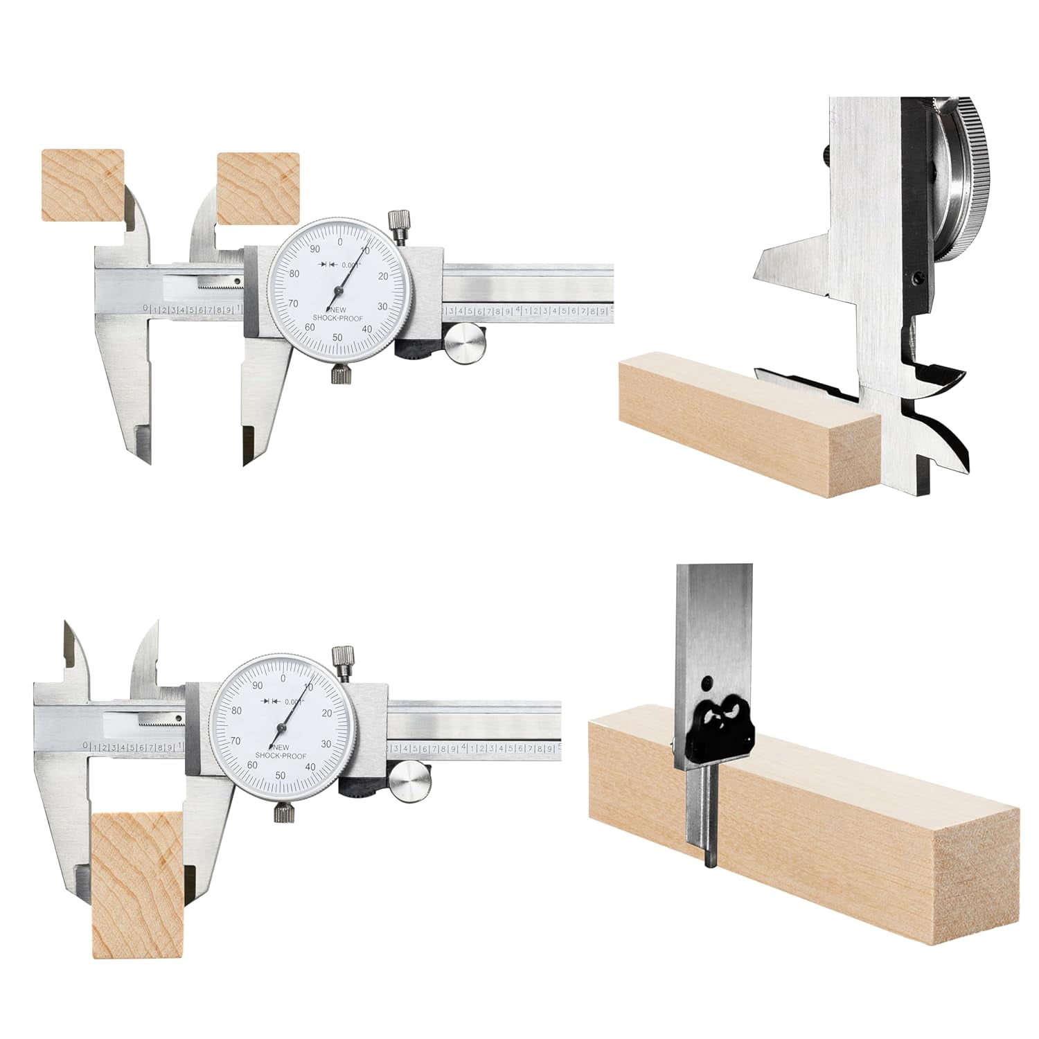 HFS(R) 0-6" Imperial Dial Caliper 4 Way Measurment  .001" Accuracy Shockproof Carbon Steel