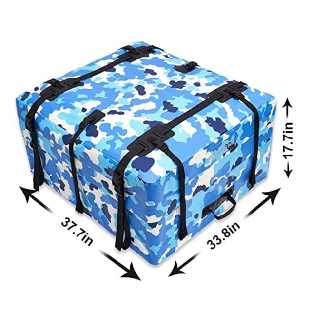 AFISHTOUR Bolsa de Transporte para Techo de Auto, Bolsa de Techo Impermeable de 20 Pies Cúbicos para Todos los Cars Con/sin Estante, Incluye Tapete Antideslizante, Correas Reforzadas, Gancho para Pue