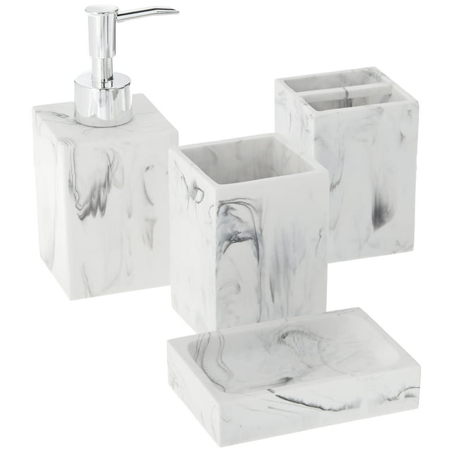 Accesorios de baño Sweet Home Collection Plaza, juego de 4 piezas