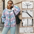 thumbnail image 6 of FOR U DESIGNS Colorful Star Zip Up Hoodie Women Oversized Graphic Hooded Size XS Long Sweatshirt Hoodies Jackets for Women with Zipper Long Sleeve Activewear for Women, 6 of 7