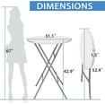 thumbnail image 3 of Table de Bar Ronde, Table de Cocktail Haute Pliable de 110 cm à Hauteur Réglable, Fini en Métal Gris, Table de Bar d'Extérieur pour Bistro, Jardin, Balcon, Blanc, 3 of 6