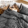 thumbnail image 3 of SONORO KATE Queen Tufted Boho Bedding Comforter Set - 3 Piece Farmhouse Chic Bed in a Bag, All-Season Jacquard Comforter with 2 Pillow Shams, Dark Gray, 3 of 9