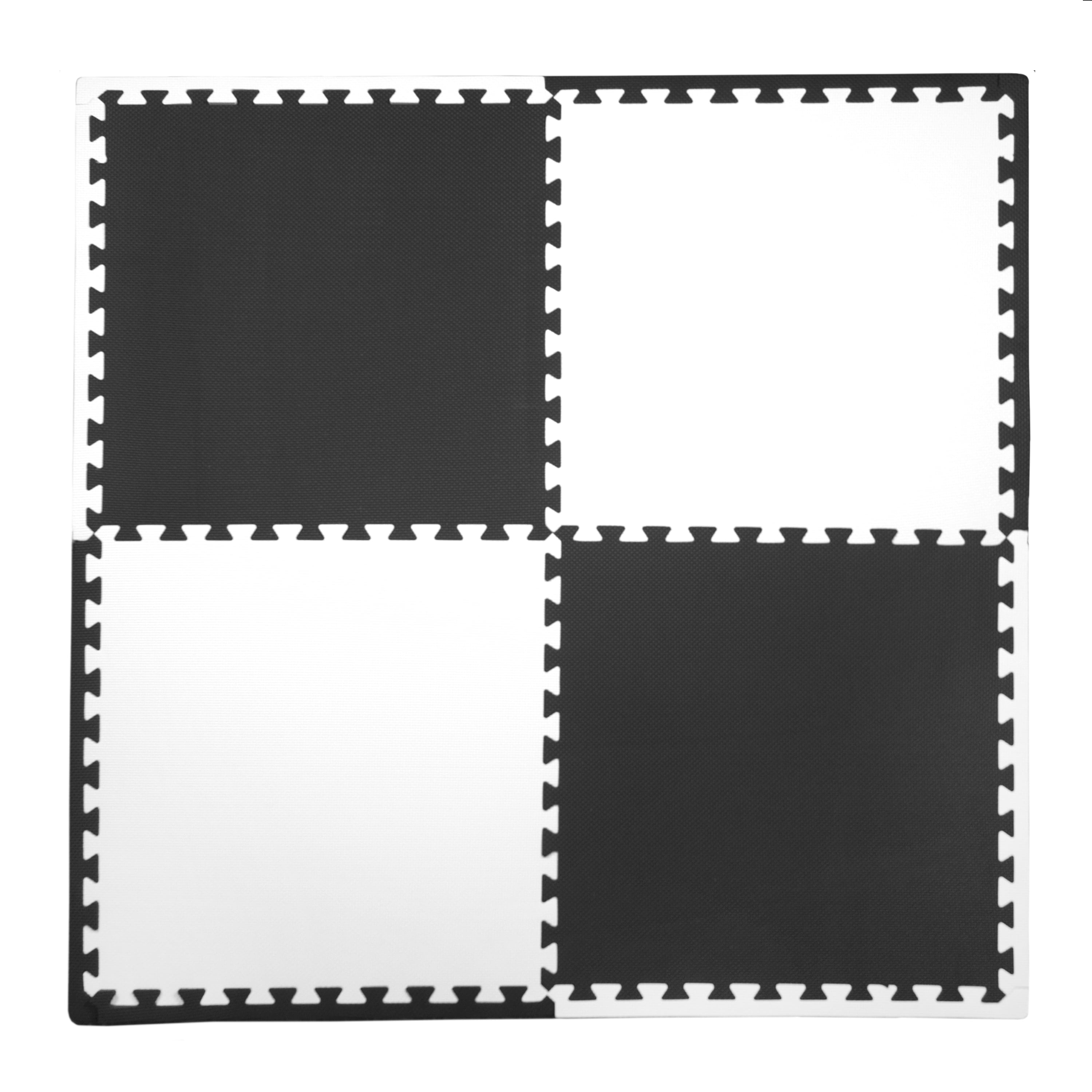 black and white foam play mat
