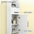 thumbnail image 6 of S-HOME Tall Slim Design Narrow Cabinet with Drawer in Elegant White Finish, Perfect Storage Solution for Small Bathrooms, 6 of 7