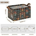 thumbnail image 7 of Yayeee Foldable Storage Basket for Shelves with Handles Waterproof Cloth Bins, Black Geometric, 7 of 7
