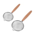 thumbnail image 4 of wolftale Double Mesh Extra Fine Stainless Strainers Kitchen Round Small Filter Mesh Spoon Colander with Wooden Handle 7cm 8cm No.01 small, 4 of 6