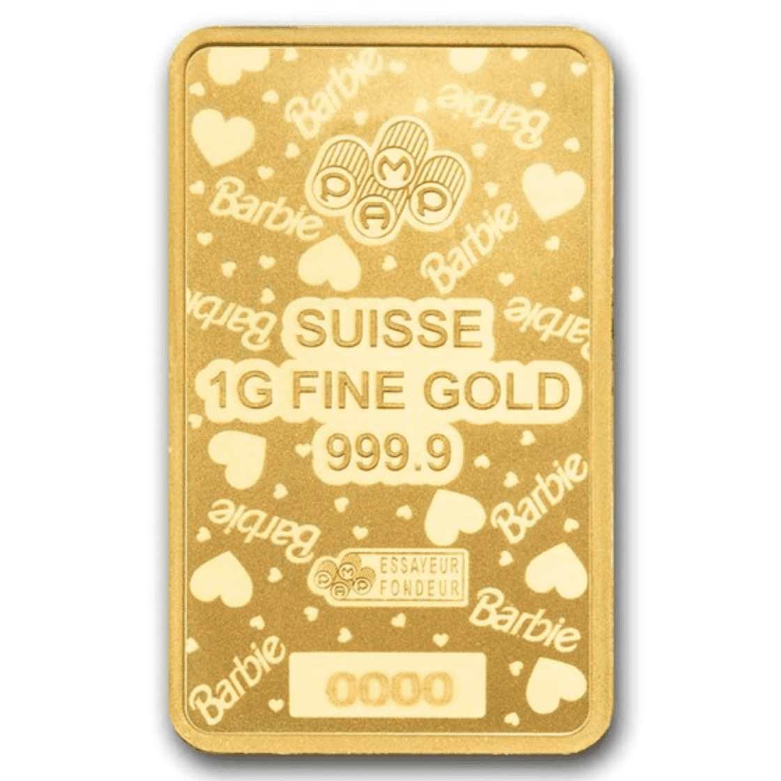 Pamp Suisse Barbie Valentine's Day 1 Gram Gold Bar - In Assay