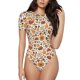 thumbnail image 1 of Balery Thanksgiving with Food Body de cuello redondo de manga corta para mujer Tops de manga corta Tops básicos-X-Large, 1 of 7