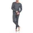 thumbnail image 2 of iBerryNY Men Thermal Winter Underwear Long John 100% Cotton Fleece, Dark Gray, 2X-Large, 2 of 2