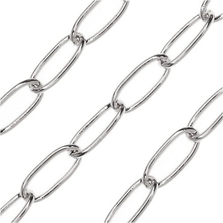 Oval Cable Link - GenY Chain, Oval Cable Links 3x6.5mm, 1 Inch, Forever Silver