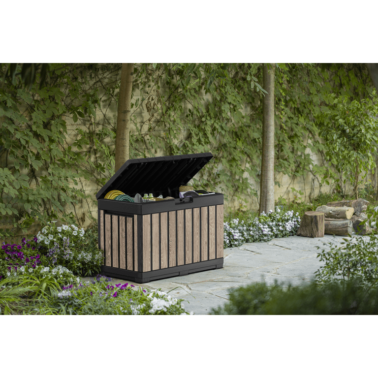 Keter Kentwood 50-Gallon Resin Deck Box, Ashwood photo 8