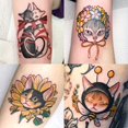 thumbnail image 3 of 30 Sheets / Set Temporary Tattoo , Cute Cat Japanese Cartoon Anime Flower, Waterproof Long Lasting For 2- 5 Days Realistic Pattern, Arm Leg Non-toxic Tattoo Stickers For Men And Women, 3 of 4