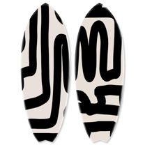 Notoriart Minimalist Matisse Coastal Acrylic Wall Art Easy-to-Hang, 2 panel 13" x 37", Articles Skimboard Set