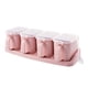 thumbnail image 1 of Cateissary Juego de 4 cajas de condimentos para especias, sal, azúcar, tarros, pimienta, condimento, contenedor de almacenamiento con cuchara Cocina y Comedor rosa, 1 of 6