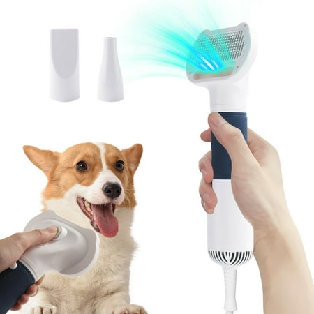 onlyliua 3-In-1 Pet Grooming Dryer Brush With Adjustable 3-Airflow Heat Settings Integrated Slicker Bristles For Fast Drying And Dematting Professional Home Grooming Tool For Dogs And Cats Dryer