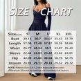 thumbnail image 5 of Morttic Women's Off Shoulder Halter Tie V-Neck Long Sleeve Jumpsuit – Ruched High Waist Wide Leg Casual One Piece Coffee，L, 5 of 5