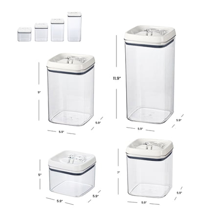 BETTER HOMES & GARDENS FLIP-TITE 4-PACK SQUARE FOOD STORAGE CONTAINER SET