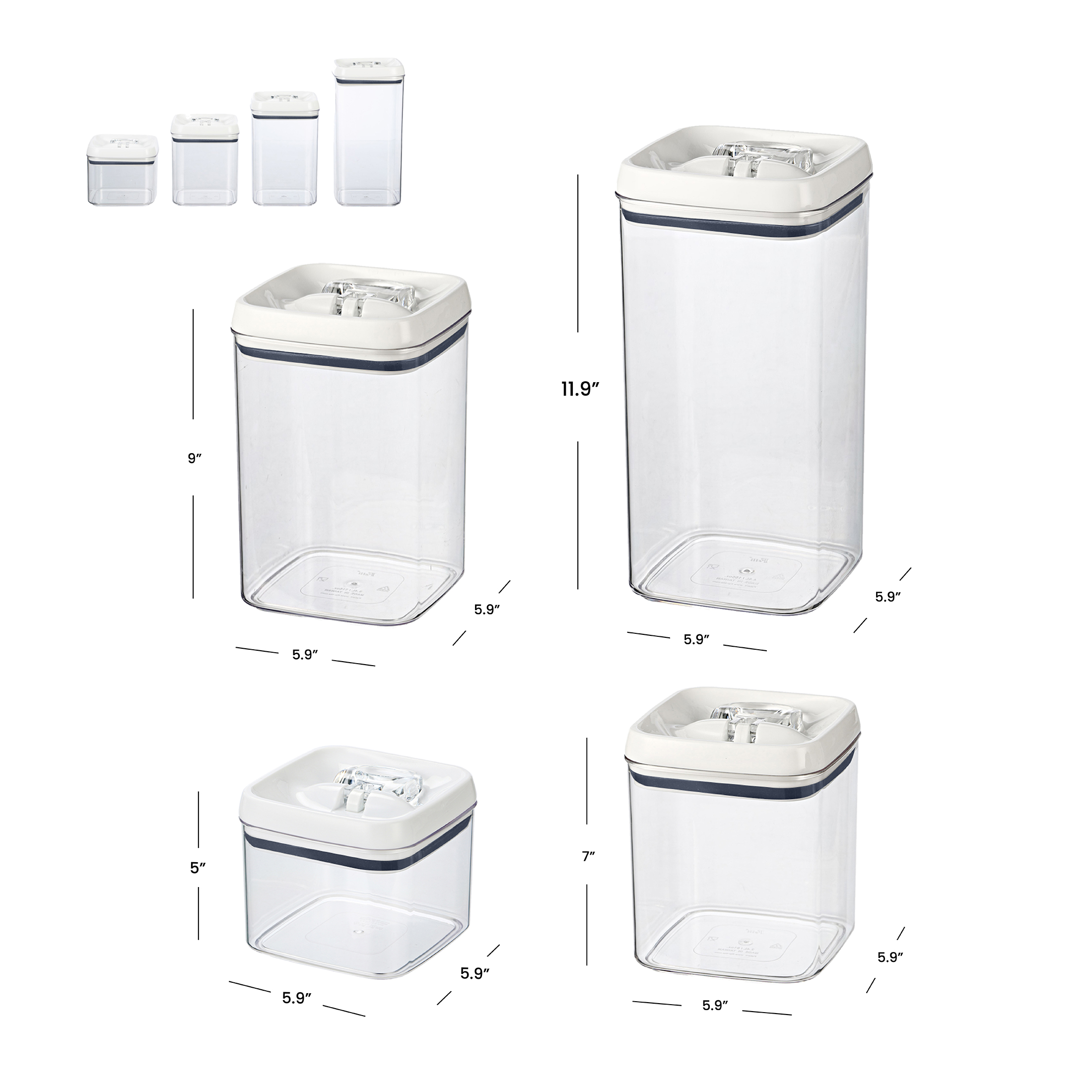 Better Homes & Gardens Flip-Tite Square Container Set, 4-Pack photo 7