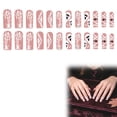 thumbnail image 2 of 24Pcs Halloween Press On Nails Long Coffin, French Tip False Nails with Glossy Finish, Full Cover Glue On Artificial Nails, Reusable Holiday Stick On Nail Set for Women, 2 of 9