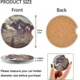 thumbnail image 3 of FREEAMG 2 PCS 2.5 inch Car Coasters for Drinks Absorbent, Alaska Mountains Ceramic Car Cup Holder Coaster for Your Car with Fingertip Grip, 3 of 6