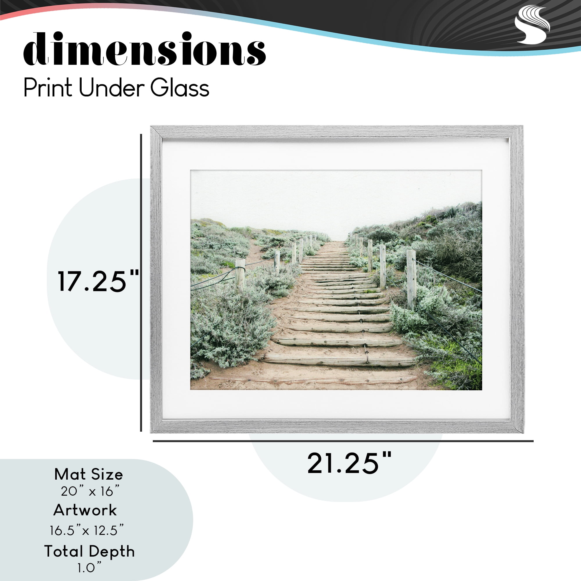Stupell Industries Stairway To Heaven Path Gray Framed Print Under Glass, design by Leah Noel Art