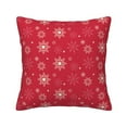 thumbnail image 1 of Square Throw Pillow Covers with Core, Red Christmas Snowflakes Pillows for Sofa Beds, 18"x18", 1 of 9