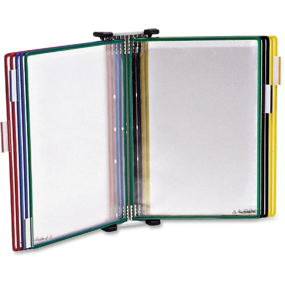 Djois® Wall Mount Reference System, Letter-Size, 10 Pockets, Assorted (W291)