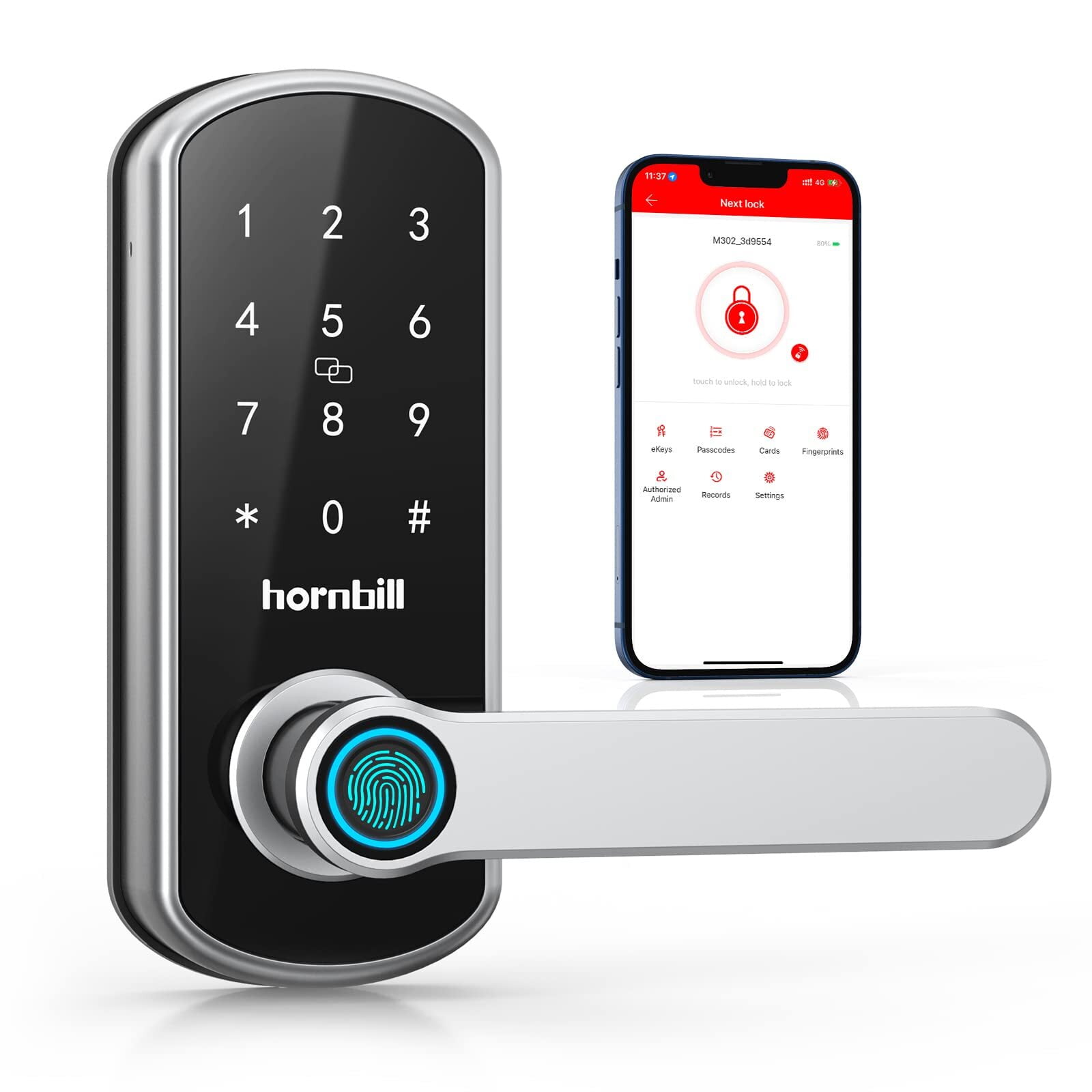 Smart Lock, Hornbill Keyless Entry Door Lock, Keypad Door Lock with