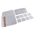 thumbnail image 3 of Juego de manteles individuales para tazas, de fieltro, con aislamiento térmico, con bolsa para tenedor, mantel para vajilla para el hogar, cocina, color gris claro, 3 of 12