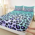 thumbnail image 3 of Manfei Gradient Bling Glitter 4-Piece Full Size Sheets for Children Teens Female,Cheetah Leopard Print Bed Sheets,Dreamy Princess Lightweight Sheet Sets,Super Cozy Room Decor, 3 of 7
