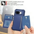 thumbnail image 4 of for Google Pixel 9a Wallet Case, RFID Blocking Card Holder Slot Kickstand Magnetic Button Closure Women Men Heavy Duty Shockproof Rugged Back Case Cover for Google Pixel 9a, Darkblue, 4 of 7