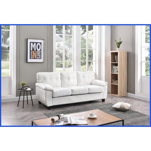 White Modern Living Room Sofa – Removable Backs, Hardwood Frame & Pocketed Coil Cushions