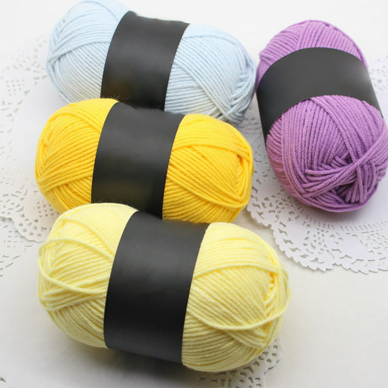 Wirlsweal 1 Roll 4 Strand Woolen Yarn Super Soft DIY Wear Resistant Milk  Cotton Knitting Wool Thread Needlework Supplies for Basket
