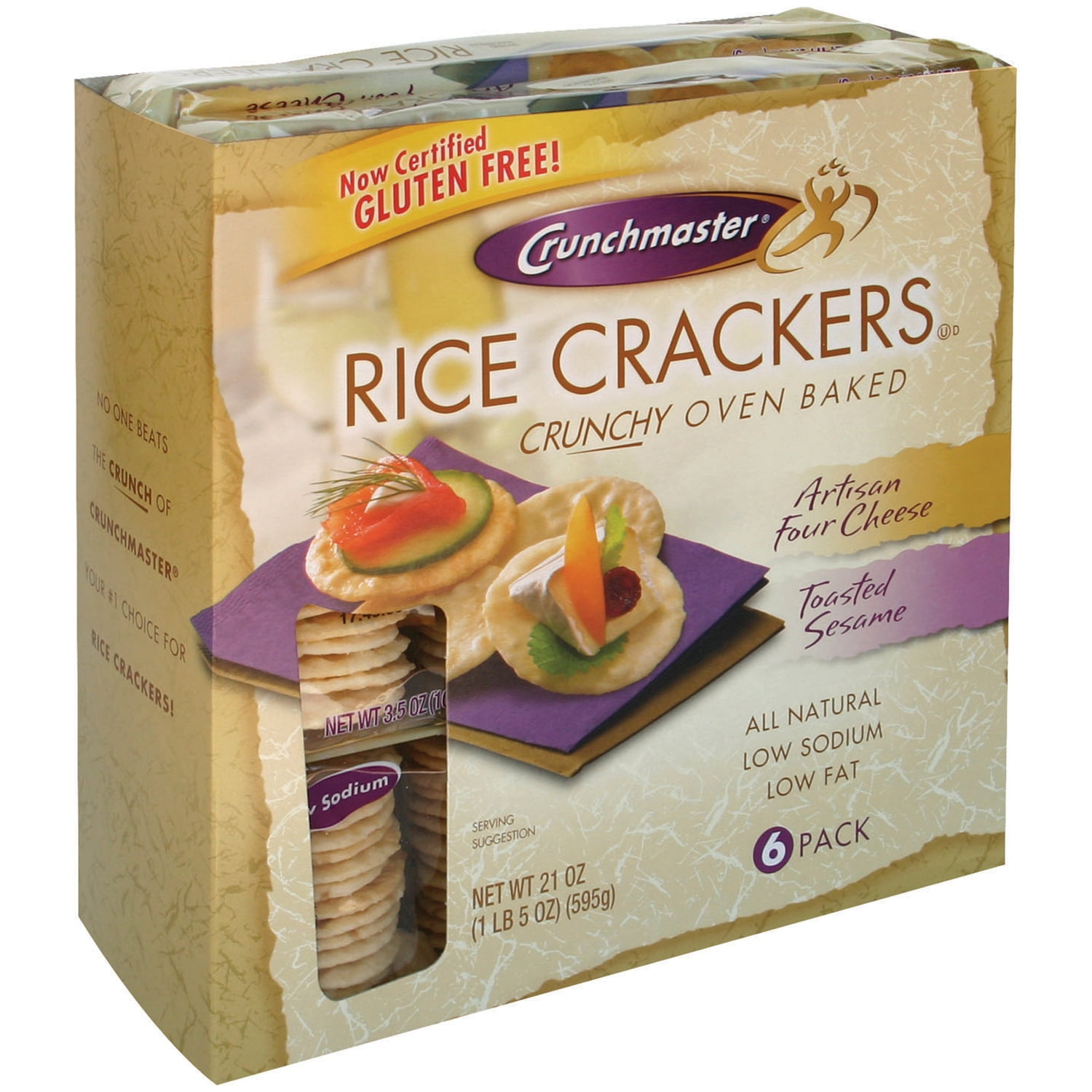 Crunchmaster® Artisan Four Cheese & Toasted Sesame Rice Crackers 21 Oz