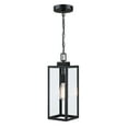 thumbnail image 5 of Matte Black Outdoor Lighting Hanging Lantern Pendant Light with Clear Glass for Porch, Balcony, Patio, House, 5 of 10