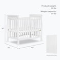 thumbnail image 4 of Piper 4 in 1 Convertible Mini Crib-Finish:White, 4 of 9