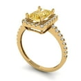 thumbnail image 2 of Clara Pucci 14K Yellow Gold Solid Gold Citrine Halo Anniversary Ring for Women - 1.86 cttw Emerald Cut, 2 of 8