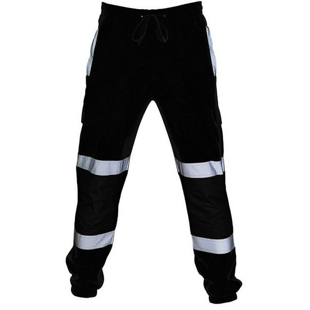 MYG Vêtements de Travail Décontractés d'Automne pour Hommes avec Bande de Cheville à Rayures Réfléchissantes