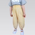 thumbnail image 4 of EnJoCho Toddler Baby Boy Girl Gingha𝗆 Bubble Pants Kids Casual Plaid Elastic Waist Long Blomers Trousers Soft Cotton Loung𝖾wear Playtime Outfits, 4 of 5