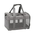thumbnail image 1 of Portador de mascotas de lado suave Correa ajustable para el hombro Bolsa de transporte para gatos de viaje Gris jinwen bolso porta gatos, 1 of 8