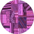 thumbnail image 1 of Ahgly Company Indoor Round Patchwork Purple Transitional Area Rugs, 6' Round, 1 of 4