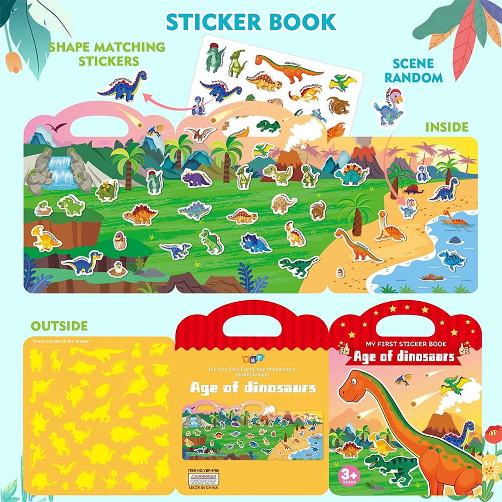 Nogis Reusable Sticker Book, Portable Jelly Quiet Book, Quiet Book for Toddlers 2-4 Years Old, Busy Book for Gifts (Seaworld), Size: 9.2 x 12.2, Blue