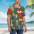 thumbnail image 3 of Pofeuu Cute Animal Forest Print Hawaiian Shirt for Men Sleeves Casual Button Down Summer Beach Dress Shirts T-Shirts,Medium, 3 of 7