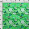thumbnail image 3 of oneOone Cotton Jersey Light Green Fabric Tea Party Kettle Sewing Fabric By The Yard Printed Diy Clothing Sewing Supplies 58 Inch Wide, 3 of 6