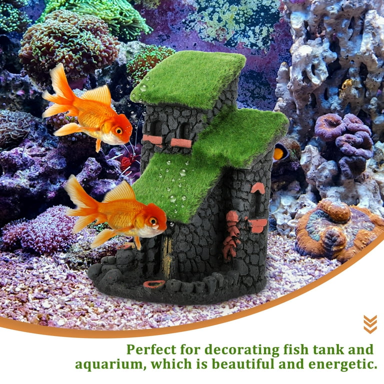 HOMEMAXS Decorative Aquarium Cave Lifelike Tabletop Aquarium House
