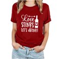 thumbnail image 2 of Cadeaux de la Saint-Valentin Mode Femme T-shirt à Manches Courtes Imprimé Col Rond Décontracté Ample, 2 of 8