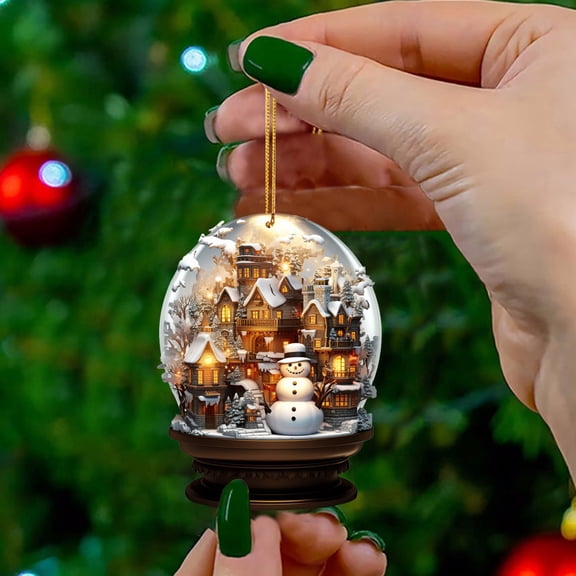 Christmas Snowman Globe Ornament Hanging Christmas Hanging Unique Style Snow Decoration Unique Design Christmas Style Hanging Hangs Easy To Use