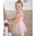 thumbnail image 4 of Aideaone Girls Ballet Leotards Toddler Ruffle Sleeve Dance Leotard with Tutu Skirt Kids Gymnastics Dancewear for Little Girls 2-9Y, 4 of 7