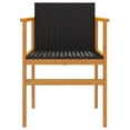 thumbnail image 5 of vidaXL Patio Chairs 2 pcs Black Poly Rattan&Solid Wood, 5 of 10